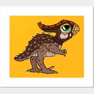 a cute kawaii dinosaur baby. happy dino cartoon. Posters and Art